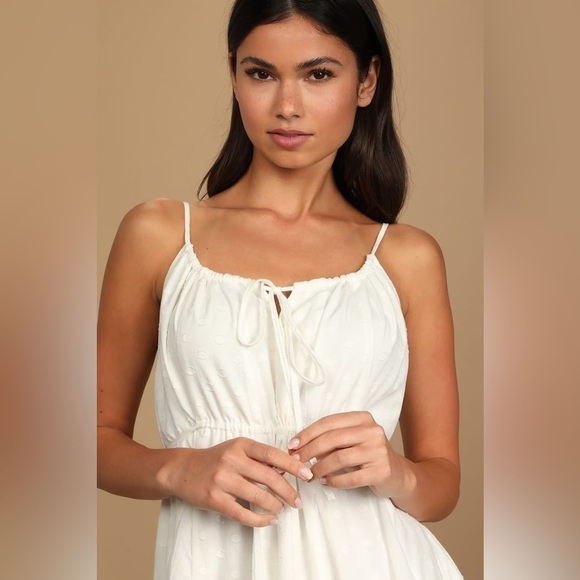 New! Lulus Wishing for Sunshine White Maxi Dress size Medium - Picture 2 of 15